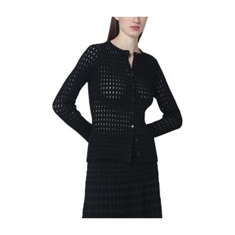 SIMKHAI Cardigans, female, Black, Size: S Mabel Eyelet Knit Cardigan