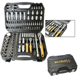 Trade Shop Trade Shop - Valigia Set Chiavi A Bussola 110 Pz 1/2 1/4 Chiavi A Cricchetto Reversibili