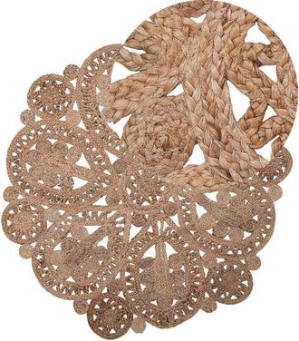 Beliani Beliani - Jute Round Area Rug Carpet Braided Rustic Cottage Indoor ø 120 cm Beige Bucak