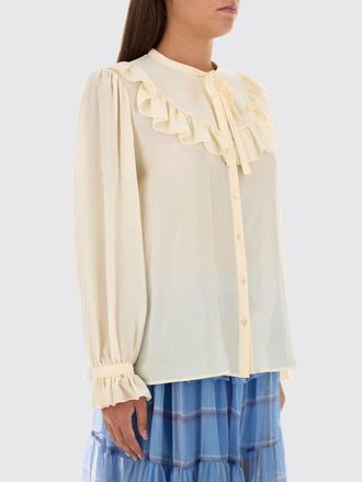 Chlo&eacute; Silk Shirt with Pussy-Bow Collar and Ruffle Details