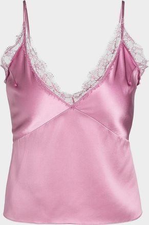Kiki De Montparnasse Lace-Trim Silk Charmeuse Cami