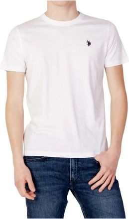 U.S.Polo Association Bianco Uomo Katoen Logo T-shirt - Heren - T-shirts - Wit - S - Katoen - Tops