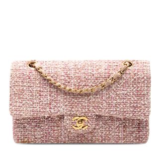 Chanel Pink Medium Classic Tweed Double Flap