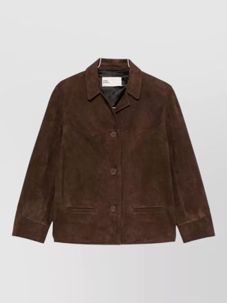 Tory Burch suede leather single-breasted coat