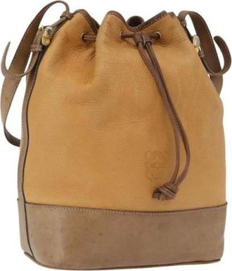 Loewe Pre-owned Bucket Bags, female, Brown, Size: ONE SIZE Pre-owned Leather Bucket Bag