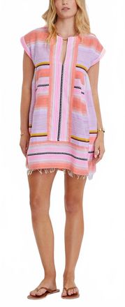Lemlem Elina Caftan Mini Dress In Kiremiti Pink