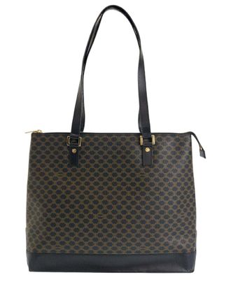 Celine Celine Brown Coated/Waterproof Canvas Macadam Tote (Authentic Pre-Loved)