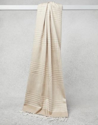 Brunello Cucinelli Womens Beige Silk Patterned Scarf