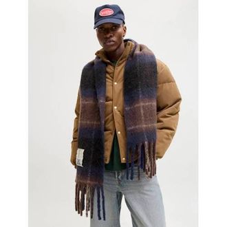 Jack & Jones sjaal met franjes JACNORREBRO donkerblauw