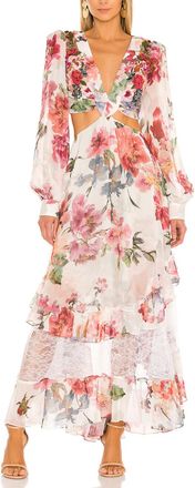 PatBo Cut Out Floral Embellished Maxi Dress Size S