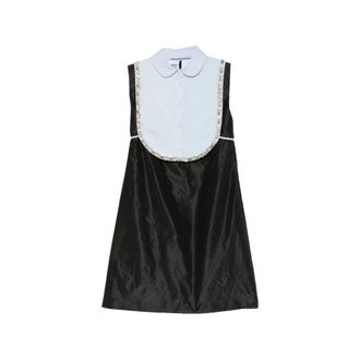 Prada Crystal-embellished Bib-detail Mini Dress