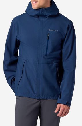 Marmot PreCip Eco Pro Waterproof Hooded Jacket in Nightfall Navy at Nordstrom, Size Xx-Large