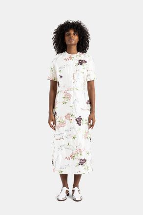 Erdem Womens Pencil Midi Dress White Floral Satin