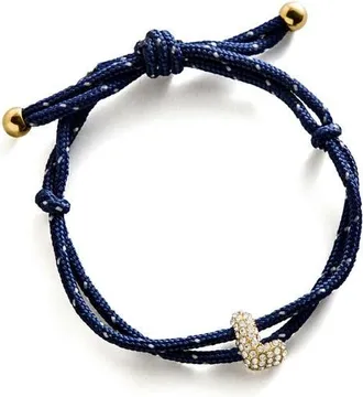 BaubleBar Initial Custom Paracord Bracelet in Blue L at Nordstrom