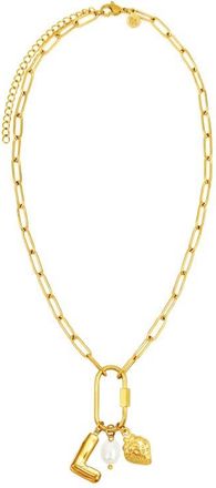 Petit Moments Carabiner Initial Necklace in Gold-L at Nordstrom