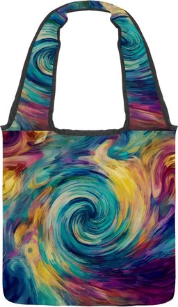 Generic Mysterious Abstract Flowing Swirl Texture Reversible Canvas Shoulder Tote - Double-Sided Print, 12oz Cotton, 27cm Drop, Fold-Flat Bag for Travel, Shop