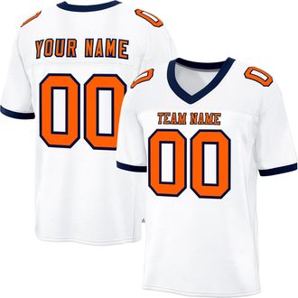 Generic American Football Custom Jersey for Men Women Youth Breathable Sports T-Shirts Rugby Uniform Moisture Wicking Active Tops Personalised Name Number Tea