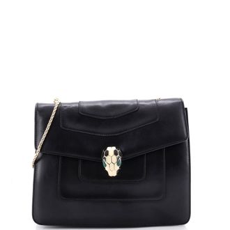 Bulgari Serpenti Forever Square Shoulder Bag Leather Medium