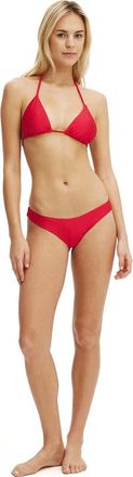 Cotton On Womens Dip Front High Side Brazilian Bikini Bottom in Spicy Red Shimmer at Nordstrom, Size X-Small