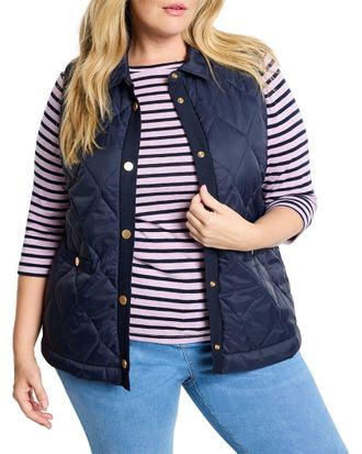 Nic+Zoe Nic+Zoe Plus Knit Trim Puffer Vest