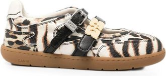 Ganni ballerinas met zebraprint