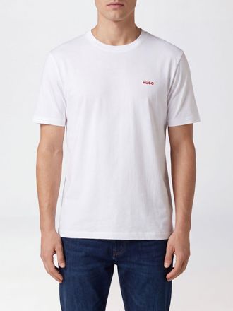 HUGO BOSS T-shirt girocollo in cotone con logo a contrasto
