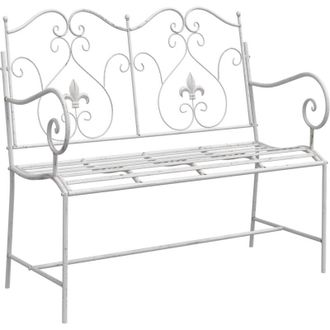vidaXL Banco De Jard&iacute;n Blanco 104 X 54 X 93cm Acero Vidaxl