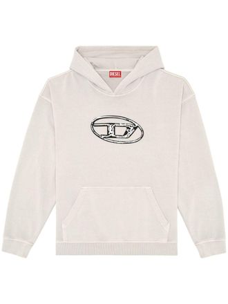 Diesel S-Boxt katoenen hoodie met logoprint - Beige