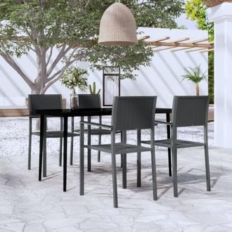 Berkfield Home 5 Piece Garden Dining Set Black