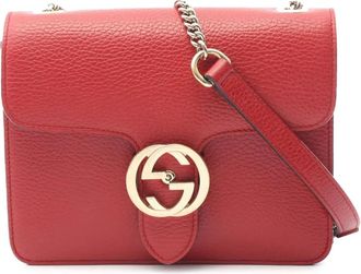 Gucci 2016-2025 Small Dollar Calfskin Interlocking G Crossbody shoulder bag - women - Calf Leather - One Size - Red