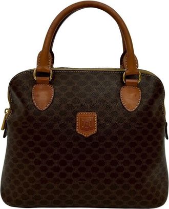 Celine Brown Leather Pvc Handbag Tote Bag (Pre-Owned)