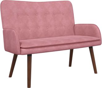 vidaXL Sof&aacute; De 2 Plazas Rosa 115 X 61 X 87 Cm Terciopelo Vidaxl