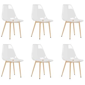 vidaXL Sillas De Comedor 6 Unidades Transparente Pet Vidaxl