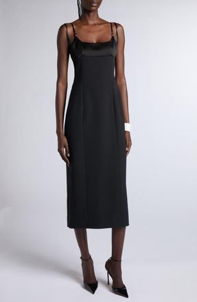 Tom Ford Silk & Wool Cady Cocktail Dress in Black at Nordstrom, Size 6 Us