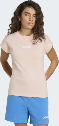 adidas T-Shirt ADIDAS SPORTSWEAR W LIN SJ T, Damen, Gr. XXL, blush pink, wei&szlig;, Obermaterial: 100% Baumwolle, normal, Shirts T-Shirt, sportlicher Stil, Kurzar