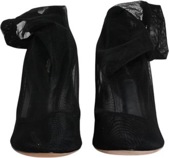 Dolce & Gabbana Black Nylon Mesh Sock Style Boots Womens Shoes (Pre-Owned)