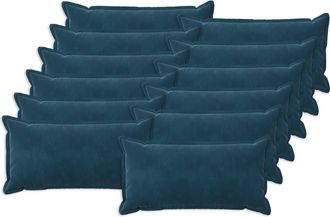 vidaXL Funda De Almohada 12 Pcs Houten Azul 40 X 80 Cm Terciopelo Vidaxl