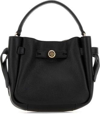Tory Burch Black Leather Mini Romy Bucket Bag