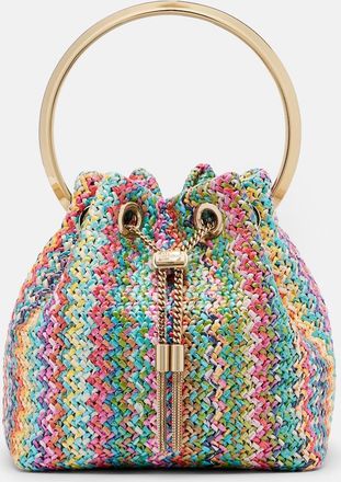 Jimmy Choo London Bolso saco Bon Bon Small de efecto rafia