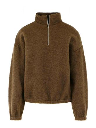 Jil Sander Brown Wool Fleece Sweatshirt