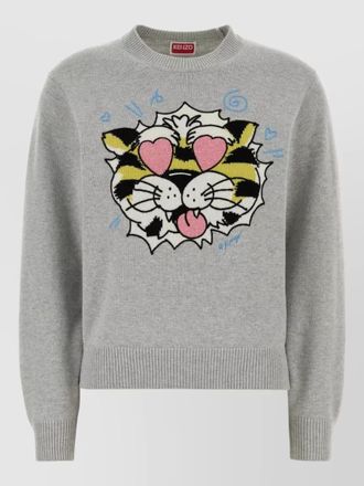 Kenzo wool blend sweater crew neck graphic
