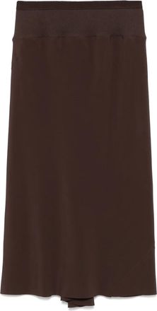 Rick Owens knee bias midi skirt - women - Silk/FSC Acetate - 42 - Brown