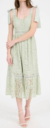 Blu Pepper Sylvia Lace Midi Dress In Sage