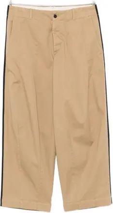 Nine In The Morning Damiano Squad Broek met Zijstreep - Heren - Wijde Broeken - Beige - L - Katoen - Broeken