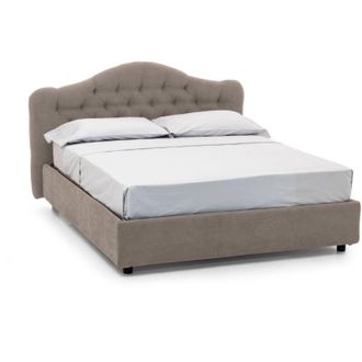 Dmora Letto Matrimoniale Arex, Sfoderabile, Contenitore Made in Italy, Grigio Tortora