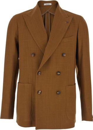 Tagliatore Doppiopetto - Heren - Business blazers - Bruin - L - Leer - Kostuums