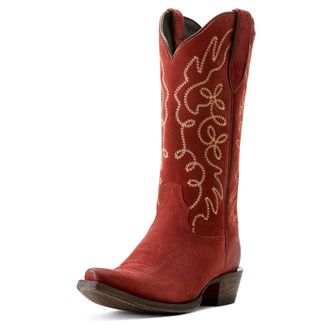 Ariat Womens Jukebox Western Boots in Cayenne Suede, B Medium Width, Size 3, by Ariat