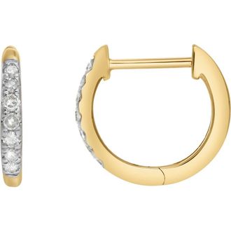 LuvMyJewelry Elina 0.25 Cts 14K Gold Diamond Huggie Hoop Earrings in 14K Yellow Gold at Nordstrom