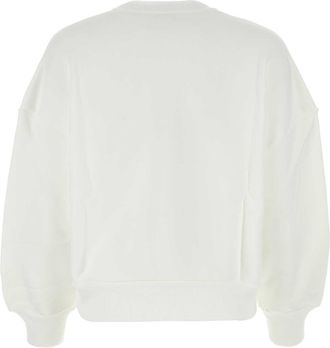 Alexander McQueen Womens Graphic-Printed Cotton Sweatshirt White Sweater