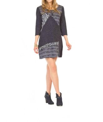 Papillon Multi Patch Dress In Navy
